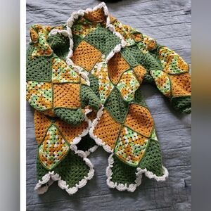 Granny afghan crocheted cardigan